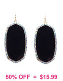 Black Oval Earrings