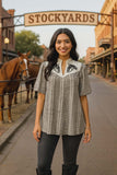 Western Horse embroidery blouse
