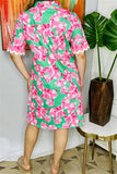 Green & Pink floral dress