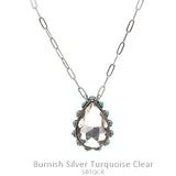 Clear Bling Teardrop Silver necklace