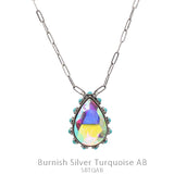 Bling AB Teardrop Silver necklace