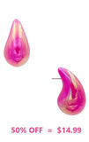 Iridescent Pink Trendy teardrop earrings