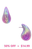 Iridescent  Lavender Trendy teardrop earrings