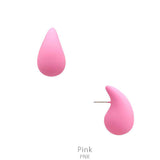 Matte Pink Trendy teardrop earrings