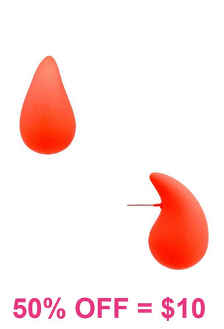 Neon Orange Trendy teardrop earrings