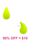 Matte Neon Yellow Trendy teardrop earrings