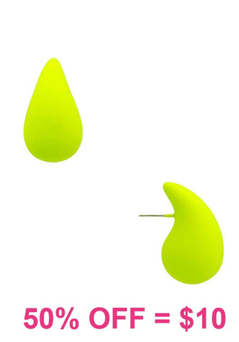 Matte Neon Yellow Trendy teardrop earrings