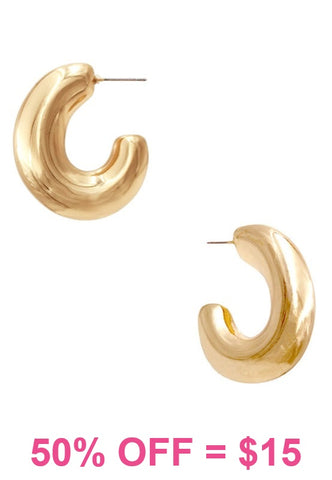 Gold Chunky Hoop earrings - medium size