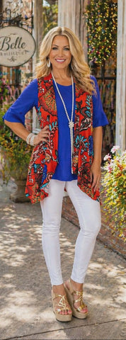 Tangerine Floral Vest