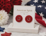 Bling Red star stud earrings
