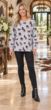Horse print long sleeve top