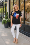 Texas sequin black top