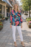 Black Top with Colorful Floral Print