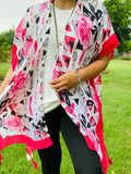 Floral Rose sheer kimono shawl