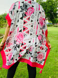 Floral Rose sheer kimono shawl