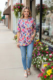 3X Colorful Floral & bird print Top