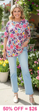 3X Colorful Floral & bird print Top