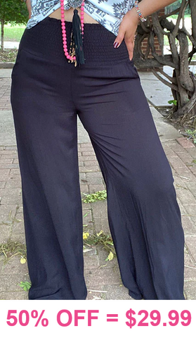 Black wide leg pants