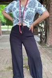 Black wide leg pants