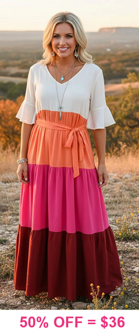 Color Block Maxi Dress