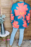 Teal & Coral floral long sleeve