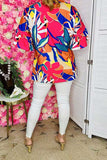 Tropical Flower Multi Color top