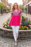 Pink top with Tribal embroidery