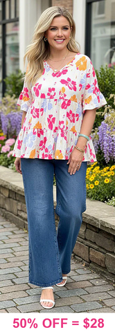 Light Yellow floral baby doll top