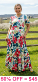 Floral Maxi Dress with puff sleeves