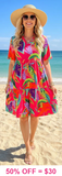 Pink, Lime, Green & Purple  Summer Dress