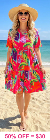 Pink, Lime, Green & Purple  Summer Dress