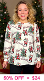 XL,2X,3X : Vintage CHRISTMAS long sleeve top
