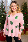 Sequin Trees Blush sweater textured top