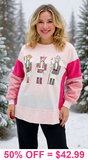 Pink NUTCRACKER Sweater with fuzzy sleeves