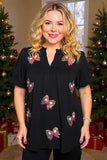 Christmas SEQUIN Bows baby doll top