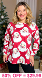 Santa Dark Red long sleeve top