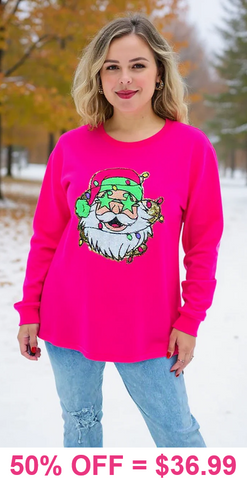 Neon SANTA Pink sweatshirt