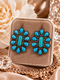 Turquoise concho earrings copper tone