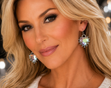Bling AB Gem heart earrings