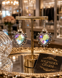 Bling AB Gem heart earrings