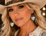 Bling AB Gem heart earrings