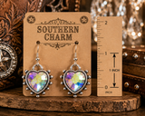 Bling AB Gem heart earrings
