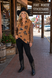Western Top leopard long sleeves