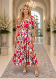 NEW Floral print tiered midi dress