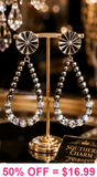 Teardrop earrings with bling and Navajo pearls