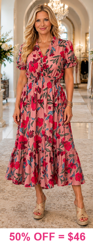 NEW Floral v-neck midi dress