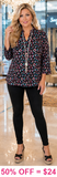 Turquoise & Pink leopard print black top