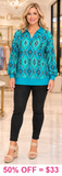 Turquoise tribal collar top