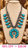 Turquoise Squash blossom necklace