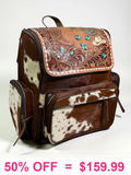 Western Genuine Leather cow hide backpack w/ tooling & Designs